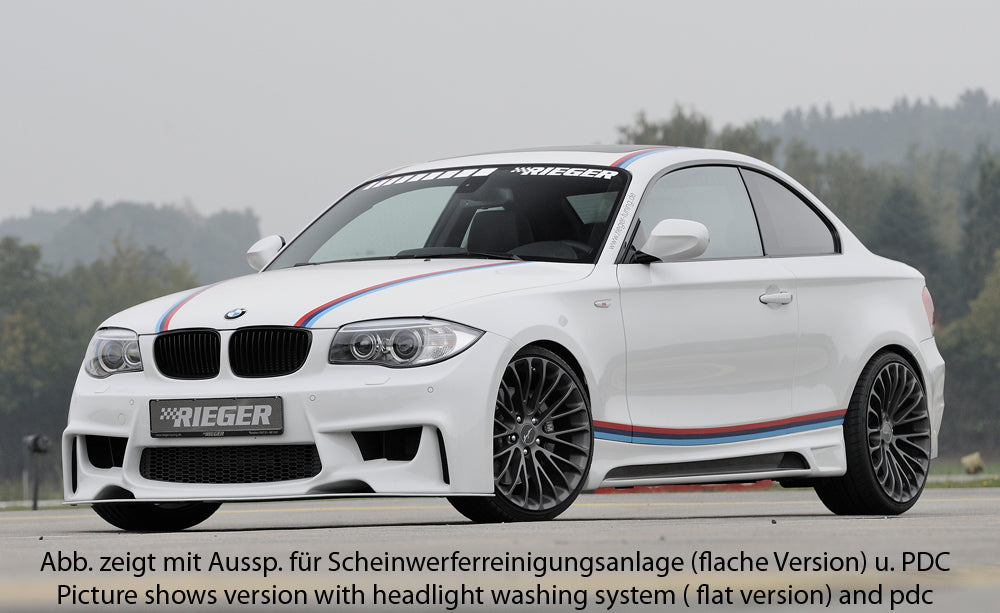 BMW 1er E81  (187/1K2/1K4) Rieger Spoilerstoßstange für hohe Version der SWRA ABS, für Fzg. mit Scheinwerferreinigungsanlage, 
inkl. Montagezubehör, Alugitter, ABE