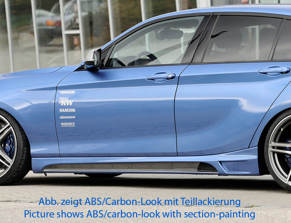 BMW 1er F20  (1K4) Rieger Seitenschweller  rechts, mit Schacht, mit Ausschnitt, ABS, 
inkl. Montagezubehör, Alugitter, Gutachten