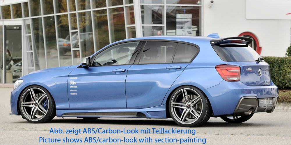 BMW 1er F20  (1K4) Rieger Seitenschweller  rechts, mit Schacht, mit Ausschnitt, ABS, 
inkl. Montagezubehör, Alugitter, Gutachten