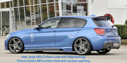 BMW 1er F20  (1K4) Rieger Seitenschweller  rechts, mit Schacht, mit Ausschnitt, ABS, 
inkl. Montagezubehör, Alugitter, Gutachten