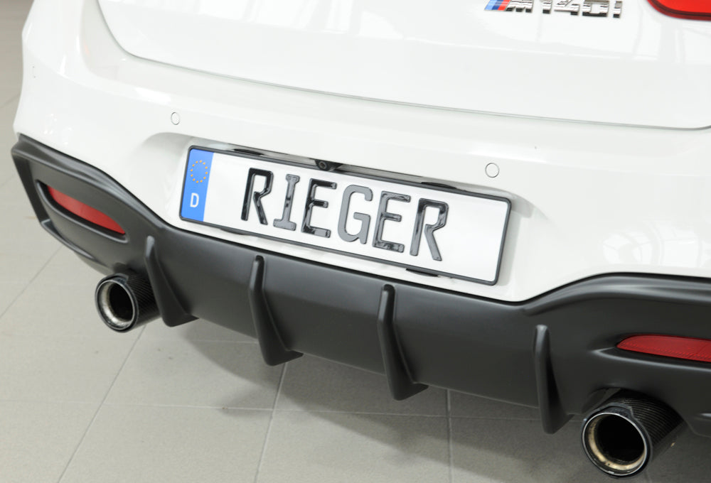 BMW 1er F20  (1K4) Rieger Heckeinsatz nur für M-Paket-Heckschürze, nur M135i / M140i für orig. Endrohr li. u. re. (M135i-/M140i-Look), ABS, für Fzg. mit M-Technik, 
inkl. Montagezubehör, Gutachten