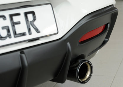 BMW 1er F20  (1K4) Rieger Heckeinsatz nur für M-Paket-Heckschürze, nur M135i / M140i für orig. Endrohr li. u. re. (M135i-/M140i-Look), ABS, für Fzg. mit M-Technik, 
inkl. Montagezubehör, Gutachten
