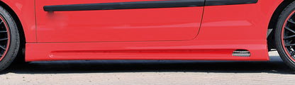 VW Polo 5 (9N) Rieger Seitenschweller   auch 9N2/GTI (orig.Schweller müssen demontiert w.) links, mit Schacht, mit Ausschnitt, ABS, 
inkl. Alugitter, Gutachten, Montagezubehör