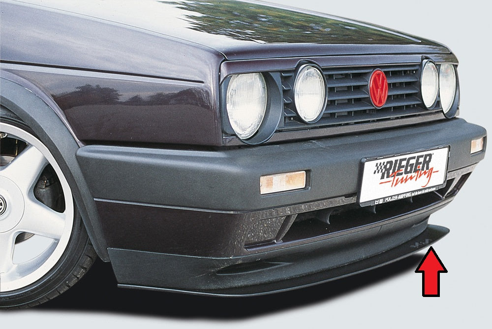 VW Golf 2 Rieger Spoilerschwert   für GL, GTi ab 8/89 mit orig. Stoßstange für Spoilerstoßstange, ABS, 
inkl. Gutachten, Montagezubehör
