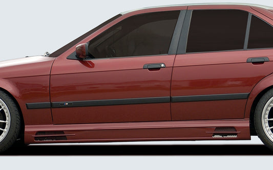 BMW 3er E36 Rieger Seitenschweller  links, mit Schacht und 2 Ausschnitten, ABS, 
inkl. Alugitter, Gutachten, Montagezubehör