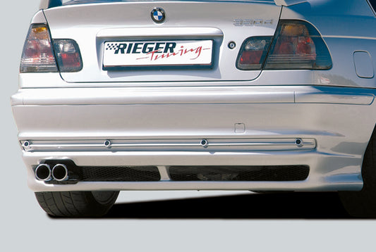 BMW 3er E46 Rieger Heckansatz -> nicht für M-Technik, nicht für Faceliftmodelle! ABS, 
inkl. Alugitter, Gutachten, Montagezubehör