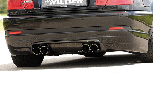 BMW 3er E46 Rieger Heckschürzenansatz  ab Faceliift, nicht M-Technik, ABS, 
inkl. Montagezubehör, Alugitter