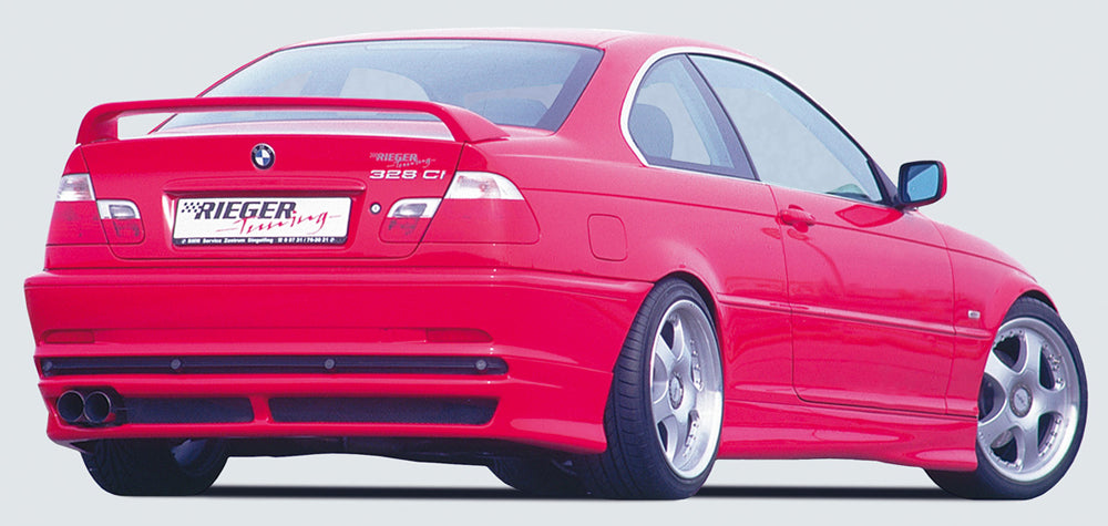 BMW 3er E46 Rieger Heckansatz   -> nicht für M3 und M-Technik ABS, 
inkl. Alugitter, Gutachten, Montagezubehör