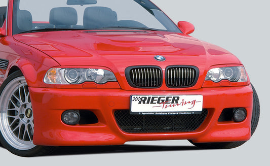 BMW 3er E46 Rieger Spoilerstoßstange   -> nicht für 330 Diesel  wegen Luftschacht mit Halter f. orig. M-Technik-NSW, ABS, 
inkl. Alugitter, Gutachten, Montagezubehör