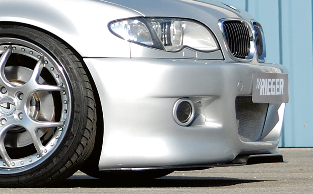 BMW 3er E46 Rieger Spoilerstoßstange   -> Vorgängermodell mit speziellen Halterungen mit Halter f. orig. NSW, ABS, 
Alugitter, Gutachten, Montagezubehör