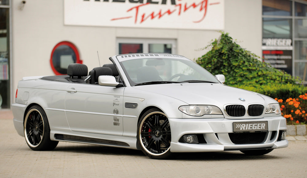 BMW 3er E46 Rieger Spoilerstoßstange E92-Look   mit Halter f. orig. NSW, ABS, 
inkl. Alugitter, Montagezubehör, ABE