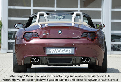 BMW Z4 (E85) Rieger Heckansatz    für Doppelendrohr li., ABS, 
inkl. Montagezubehör, Alugitter, Gutachten