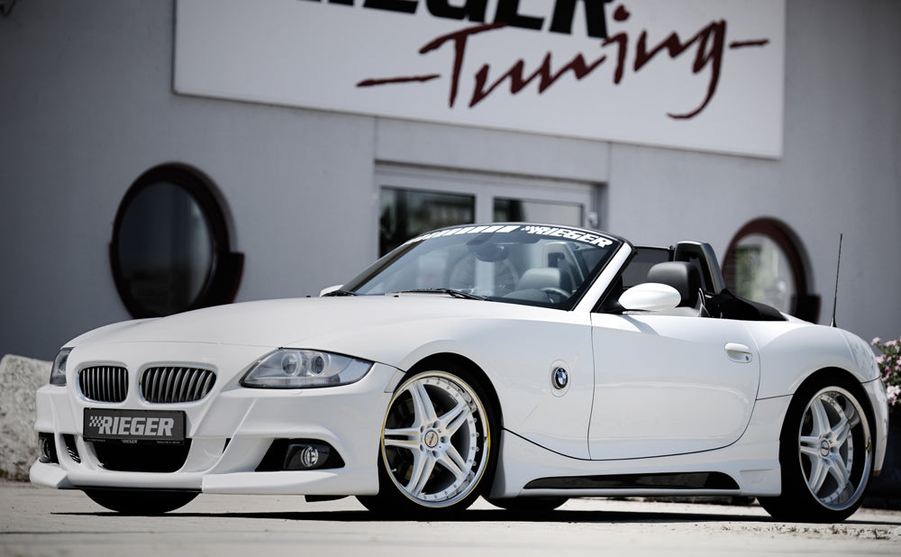 BMW Z4 (E85) Rieger Spoilerstoßstange    mit Aussparung für NSW, ABS, für Fzg. mit Scheinwerferreinigungsanlage, 
inkl. Alugitter, Montagezubehör, ABE