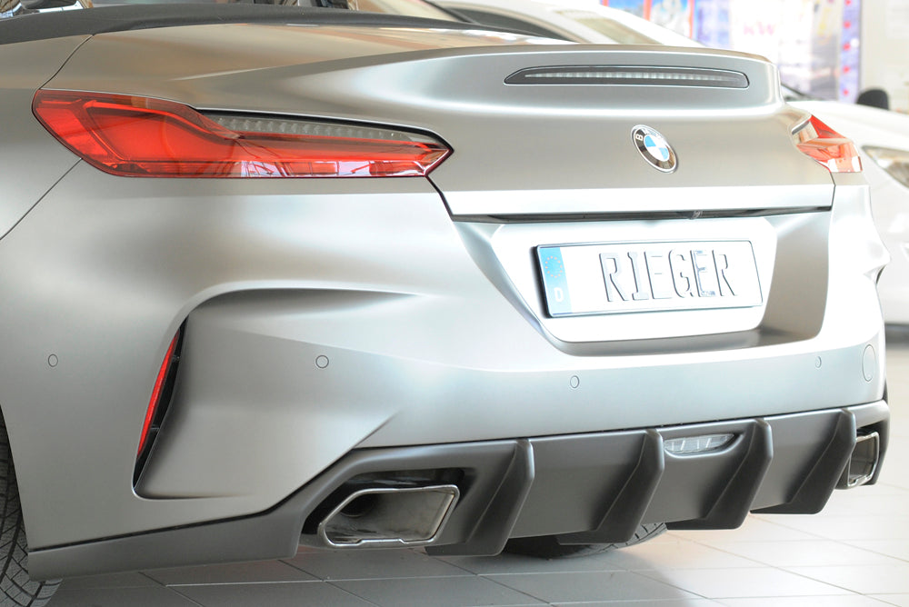 BMW Z4 (G4Z/G29) Rieger Heckeinsatz nur für M-Sport-Paket-Heckschürze für orig. Endrohr li. u. re., ABS, für Fzg. mit M-Sport-Paket, 
inkl. Montagezubehör, Gutachten
