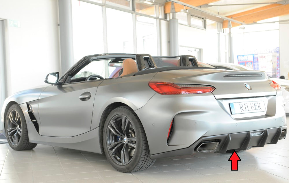 BMW Z4 (G4Z/G29) Rieger Heckeinsatz nur für M-Sport-Paket-Heckschürze für orig. Endrohr li. u. re., ABS, für Fzg. mit M-Sport-Paket, 
inkl. Montagezubehör, Gutachten