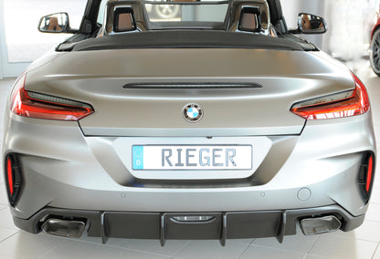 BMW Z4 (G4Z/G29) Rieger Heckeinsatz nur für M-Sport-Paket-Heckschürze für orig. Endrohr li. u. re., ABS, für Fzg. mit M-Sport-Paket, 
inkl. Montagezubehör, Gutachten