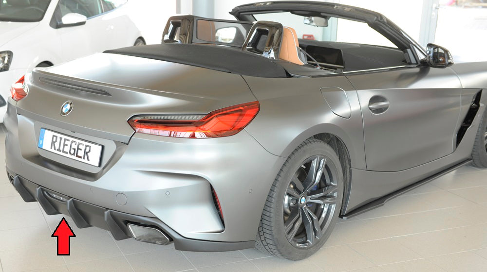 BMW Z4 (G4Z/G29) Rieger Heckeinsatz nur für M-Sport-Paket-Heckschürze für orig. Endrohr li. u. re., ABS, für Fzg. mit M-Sport-Paket, 
inkl. Montagezubehör, Gutachten