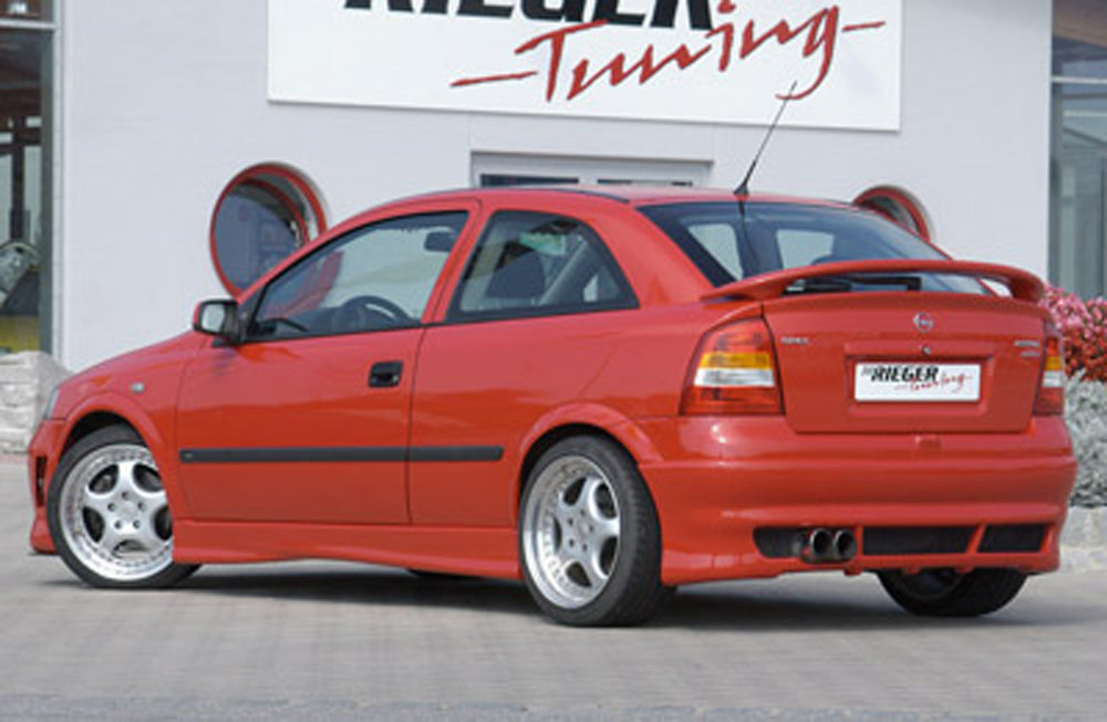 Opel Astra G Rieger Heckansatz   nur Fließheck ABS, 
inkl. Alugitter, Gutachten, Montagezubehör