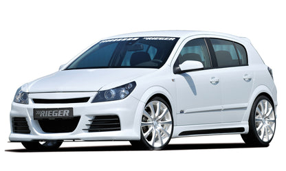 Opel Astra H Rieger Spoilerstoßstange  ABS, für Fzg. mit OPC und ohne OPC, 
inkl. Montagezubehör, Alugitter, Lüftungsschacht, Lufteinlassblende, ABE