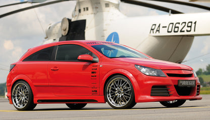 Opel Astra H Rieger Spoilerstoßstange  ABS, für Fzg. mit OPC und ohne OPC, 
inkl. Montagezubehör, Alugitter, Lüftungsschacht, Lufteinlassblende, ABE