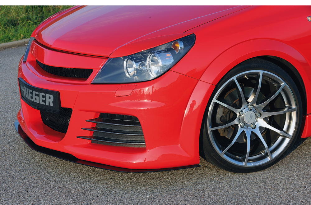 Opel Astra H Rieger Spoilerstoßstange mit großer Aussparung für SWRA ABS, für Fzg. mit OPC und ohne OPC, Scheinwerferreinigungsanlage, 
inkl. Alugitter, Montagezubehör, ABE
