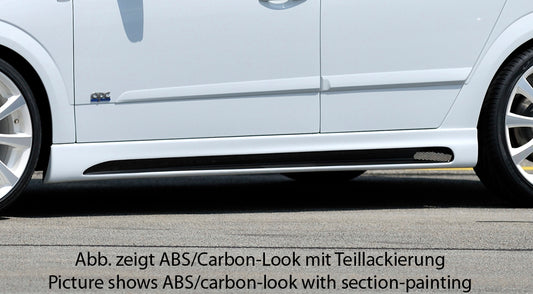Opel Astra H Rieger Seitenschweller  rechts, mit Schacht, mit Ausschnitt, ABS, 
inkl. Montagezubehör, Alugitter