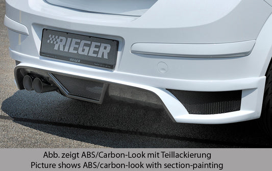 Opel Astra H Rieger Heckschürzenansatz  für Doppelendrohr li., ABS, für Fzg. mit OPC und ohne OPC, 
inkl. Montagezubehör, Alugitter