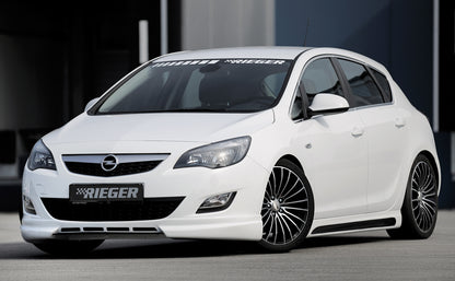 Opel Astra J Rieger Spoilerlippe    mit seitlichen Lüftungsschlitzen, ABS, 
inkl. Montagezubehör, Alugitter, ABE