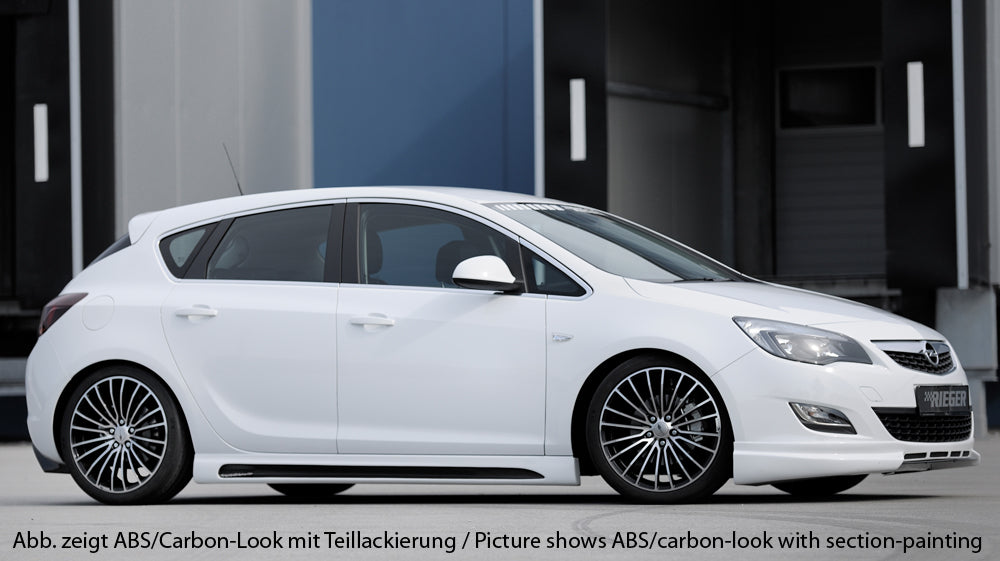 Opel Astra J Rieger Seitenschweller  links, mit Schacht, mit Ausschnitt, ABS, 
inkl. Alugitter, Montagezubehör, Gutachten