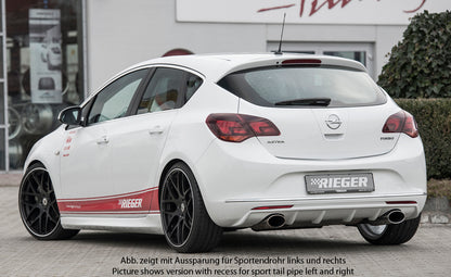 Opel Astra J Rieger Heckeinsatz  für Sportendrohr li., (140x90mm oval), ABS, 
inkl. Montagezubehör, Gutachten