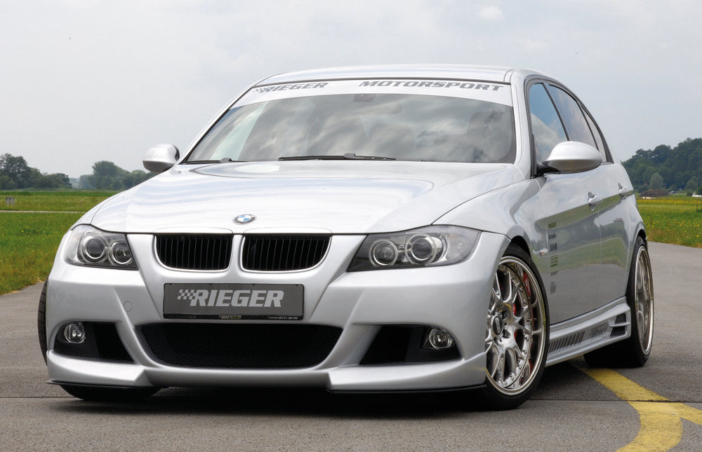 BMW 3er E90 Rieger Spoilerstoßstange   -> Rückfrage ob 330i oder normal ! ABS, 
inkl. Alugitter, Montagezubehör, ABE