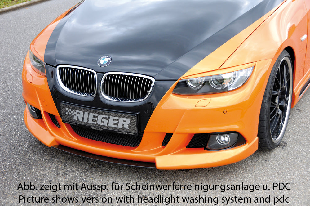 BMW 3er E92 Rieger Spoilerstoßstange    ABS, für Fzg. mit Einparkhilfe (PDC), 
inkl. Alugitter, Montagezubehör, ABE