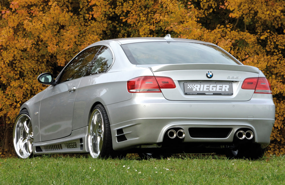 BMW 3er E92 Rieger Heckansatz   Nur für 335i ! für Doppelendrohr li. u. re. (335i-Look), ABS, 
inkl. Alugitter, Gutachten, Montagezubehör