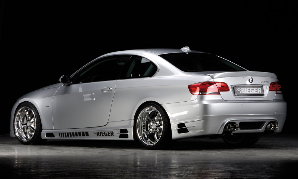 BMW 3er E92 Rieger Heckansatz   Nur für 335i ! für Doppelendrohr li. u. re. (335i-Look), ABS, 
inkl. Alugitter, Gutachten, Montagezubehör