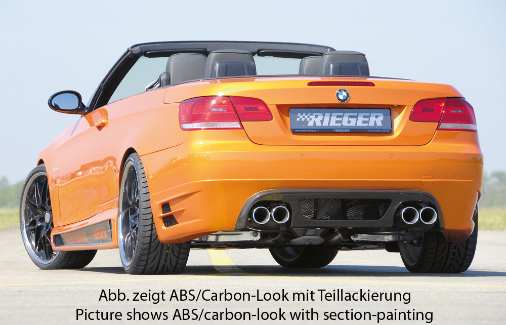 BMW 3er E92 Rieger Heckansatz   Nur für 335i ! für Doppelendrohr li. u. re. (335i-Look), ABS, 
inkl. Alugitter, Gutachten, Montagezubehör