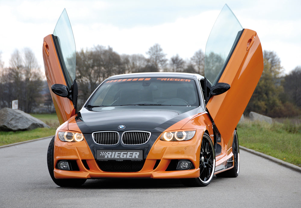 BMW 3er E92 Rieger Spoilerstoßstange    ABS,  für Fzg. mit Scheinwerferreinigungsanlage, Einparkhilfe, 
Alugitter, Montagezubehör, ABE