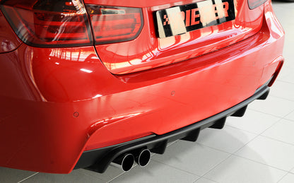 BMW 3er F30  (3L) Rieger Heckeinsatz nur für M-Paket-Heckschürze für orig. Doppelendrohr li, ABS, für Fzg. mit M-Technik, 
inkl. Montagezubehör, Gutachten