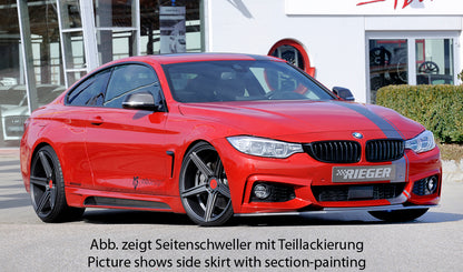 BMW 4er F32  (3C) Rieger Seitenschweller  rechts, mit Schacht, mit Ausschnitt, ABS, 
inkl. Montagezubehör, Alugitter, Gutachten