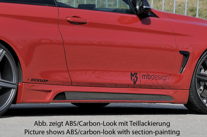 BMW 4er F32  (3C) Rieger Seitenschweller  rechts, mit Schacht, mit Ausschnitt, ABS, 
inkl. Montagezubehör, Alugitter, Gutachten