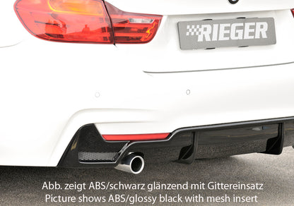BMW 4er F32  (3C) Rieger Heckeinsatz nur für M-Paket-Heckschürze für orig. Endrohr li., ABS, für Fzg. mit M-Technik, 
inkl. Montagezubehör, Gutachten