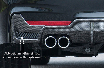 BMW 4er F32  (3C) Rieger Heckeinsatz nur für M-Paket-Heckschürze für orig. Doppelendrohr li, ABS, für Fzg. mit M-Technik, 
inkl. Montagezubehör, Gutachten