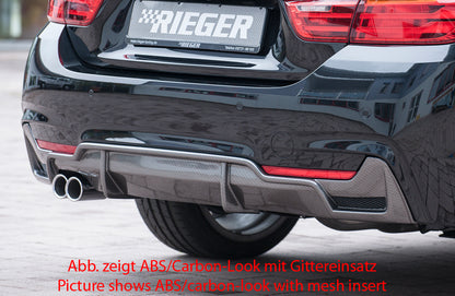 BMW 4er F32  (3C) Rieger Heckeinsatz nur für M-Paket-Heckschürze für orig. Doppelendrohr li, ABS, für Fzg. mit M-Technik, 
inkl. Montagezubehör, Gutachten