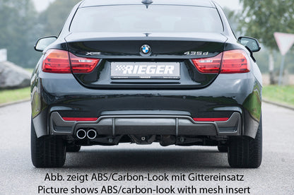 BMW 4er F32  (3C) Rieger Heckeinsatz nur für M-Paket-Heckschürze für orig. Doppelendrohr li, ABS, für Fzg. mit M-Technik, 
inkl. Montagezubehör, Gutachten