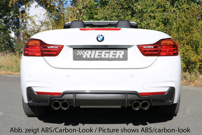 BMW 4er F32  (3C) Rieger Heckeinsatz nur für M-Paket-Heckschürze für Doppelendrohr li. u. re. (435i-/440i-Look), (4x80mm ø), ABS, für Fzg. mit M-Technik, 
inkl. Montagezubehör, Gutachten
