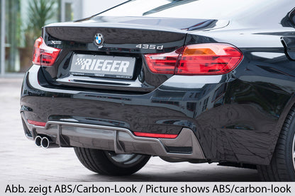 BMW 4er F32  (3C) Rieger Heckeinsatz nur für M-Paket-Heckschürze mit Gittereinsatz li./re., für orig. Doppelendrohr li, ABS, für Fzg. mit M-Technik, 
inkl. Alugitter, Montagezubehör, Gutachten