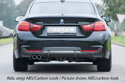 BMW 4er F32  (3C) Rieger Heckeinsatz nur für M-Paket-Heckschürze mit Gittereinsatz li./re., für orig. Doppelendrohr li, ABS, für Fzg. mit M-Technik, 
inkl. Alugitter, Montagezubehör, Gutachten