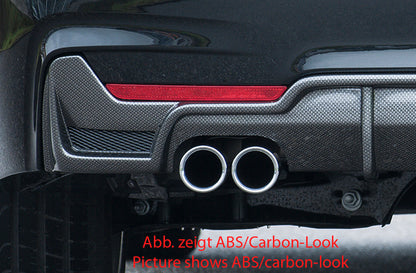 BMW 4er F32  (3C) Rieger Heckeinsatz nur für M-Paket-Heckschürze mit Gittereinsatz li./re., für orig. Doppelendrohr li, ABS, für Fzg. mit M-Technik, 
inkl. Alugitter, Montagezubehör, Gutachten