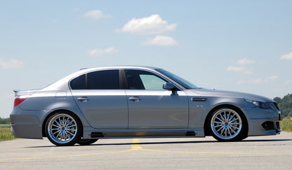 BMW 5er E60 Rieger Seitenschweller  rechts, mit Schacht und 2 Ausschnitten, ABS, 
inkl. Alugitter, Gutachten, Montagezubehör