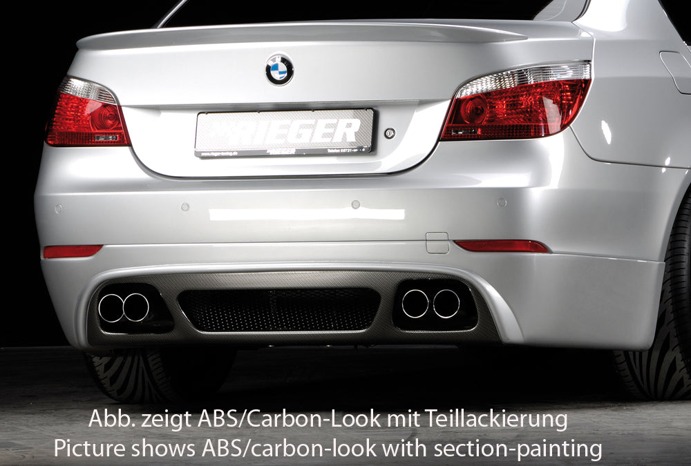 BMW 5er E60 Rieger Heckschürzenansatz nicht für M-Technik! für Doppelendrohr li. u. re., ABS, 
Alugitter, Montagezubehör, Gutachten