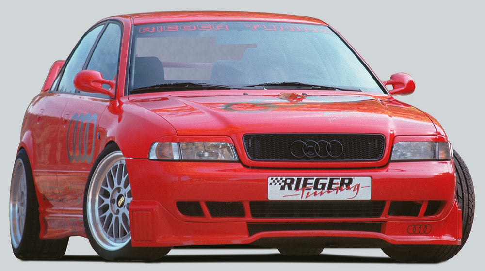 Audi A4 (B5) Rieger Spoileransatz (Typ: 55011) inkl. 2tlg. Unterbodenverkleidung ABS, 
inkl. Alugitter, Gutachten, Montagezubehör
